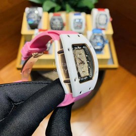 Richard Mille Ceramic Case Rubber Strap Watch Rm007 Pink