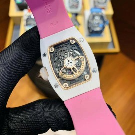 Richard Mille Ceramic Case Rubber Strap Watch Rm007 Pink