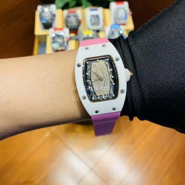 Richard Mille Ceramic Case Rubber Strap Watch Rm007 Pink