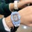 Richard Mille Diamond Dial Rubber Strap Watch For Women