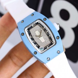 Richard Mille Diamond Dial Rubber Strap Watch For Women
