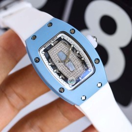 Richard Mille Diamond Dial Rubber Strap Watch For Women