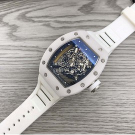 Richard Mille White Rubber Strap Mechanical Watch For Men And Women