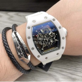 Richard Mille White Rubber Strap Mechanical Watch For Men And Women