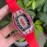 Richard Mille Diamond Dial Rubber Strap Watch Orange Red
