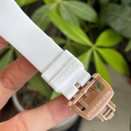 Richard Mille Diamond Dial Rubber Strap Watch White