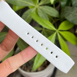 Richard Mille Diamond Dial Rubber Strap Watch White