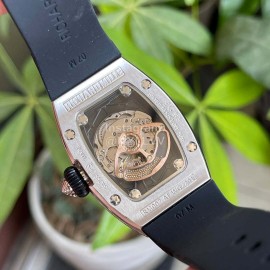 Richard Mille Diamond Dial Black Rubber Strap Watch 