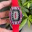 Richard Mille Diamond Dial Orange Red Rubber Strap Watch 