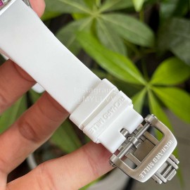 Richard Mille Diamond Dial White Rubber Strap Watch 