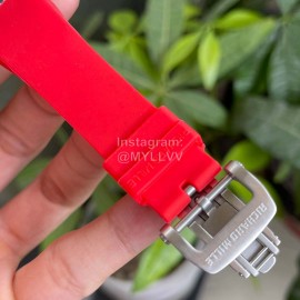 Richard Mille Fashion Diamond Dial Rubber Strap Watch Orange Red