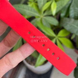 Richard Mille Fashion Diamond Dial Rubber Strap Watch Orange Red