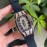 Richard Mille New Diamond Dial Rubber Strap Watch Black