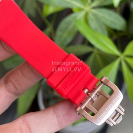 Richard Mille New Diamond Dial Rubber Strap Watch Orange Red