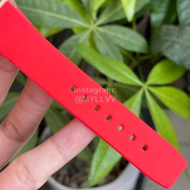 Richard Mille New Diamond Dial Rubber Strap Watch Orange Red