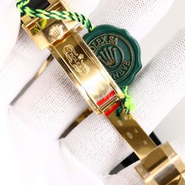 Rolex Sgp Factory Diamond Dial Rubber Strap Watch Gold