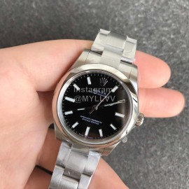 Rolex 31mm Black Dial Steel Strap Luminous Watch