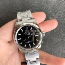 Rolex 31mm Black Dial Steel Strap Luminous Watch