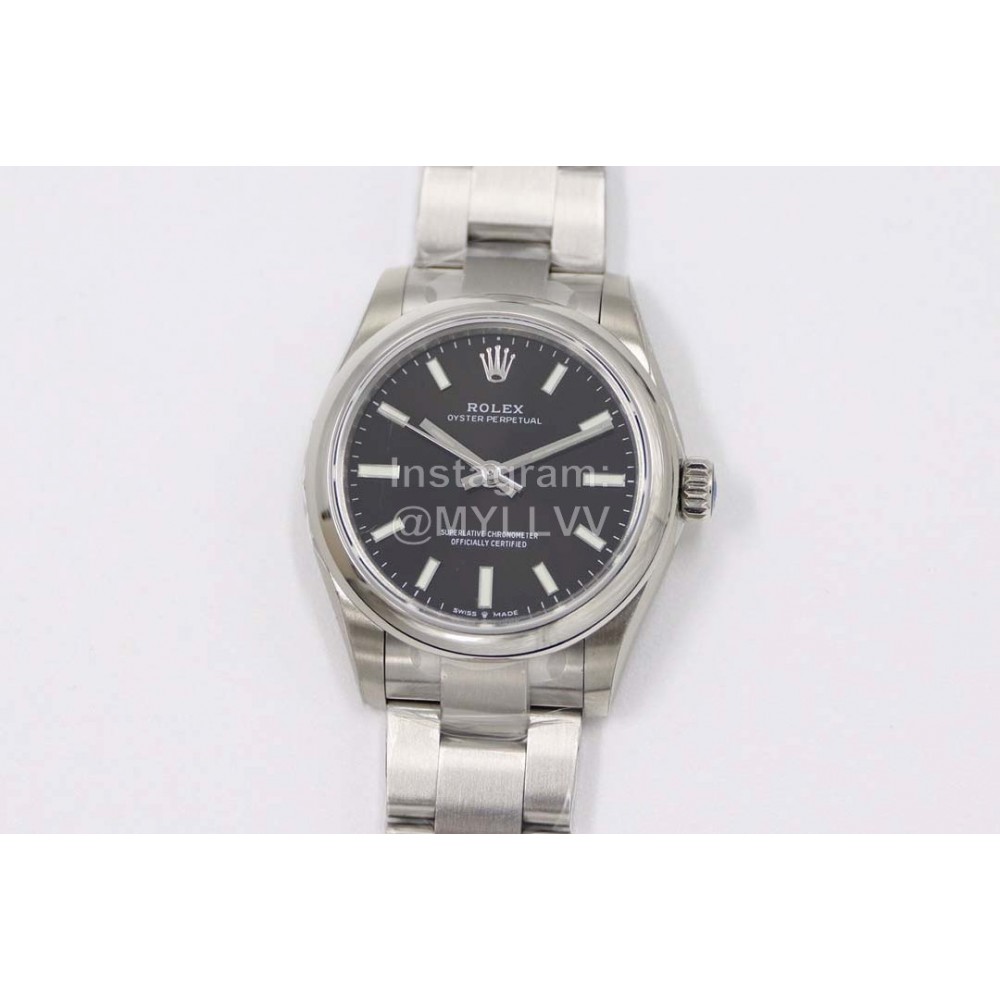 Rolex Steel Strap 31mm Black Dial Watch