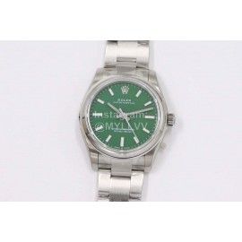 Rolex Steel Strap 31mm Green Dial Watch
