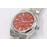 Rolex Steel Strap 31mm Red Dial Watch
