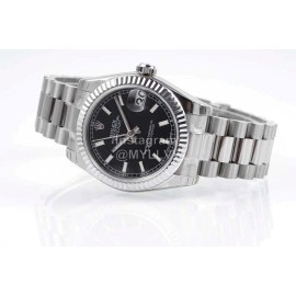 Rolex 31mm Black Dial Steel Strap Sapphire Crystal Watch