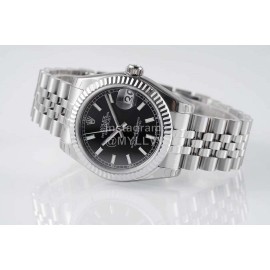 Rolex Steel Strap Sapphire Crystal 31mm Black Dial Watch