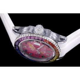 Rolex Rubber Strap Sapphire Crystal Watch Pink