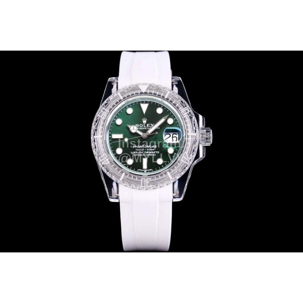 Rolex New Sapphire Crystal Rubber Strap Watch