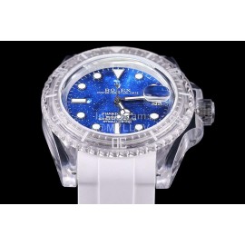 Rolex Sapphire Crystal Rubber Strap Navy Dial Watch