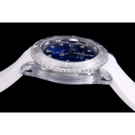 Rolex Sapphire Crystal Rubber Strap Navy Dial Watch