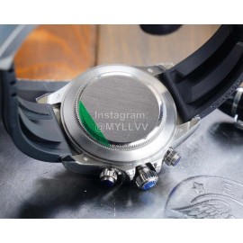 Rolex Rubber Strap Diamond Watch Silver