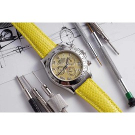 Rolex Tw Factory 904l Steel Leather Strap Watch Yellow