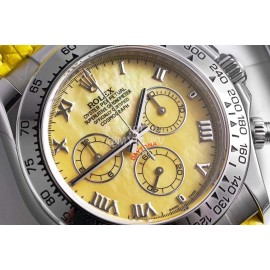 Rolex Tw Factory 904l Steel Leather Strap Watch Yellow