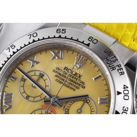 Rolex Tw Factory 904l Steel Leather Strap Watch Yellow