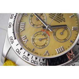 Rolex Tw Factory 904l Steel Leather Strap Watch Yellow