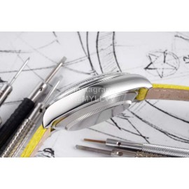 Rolex Tw Factory 904l Steel Leather Strap Watch Yellow