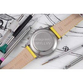 Rolex Tw Factory 904l Steel Leather Strap Watch Yellow
