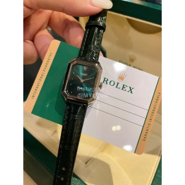 Rolex Square Dial Leather Strap Watch 