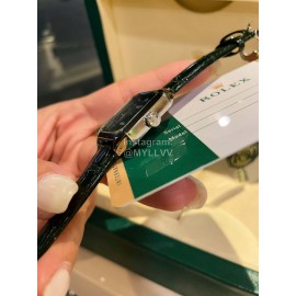 Rolex Square Dial Leather Strap Watch 