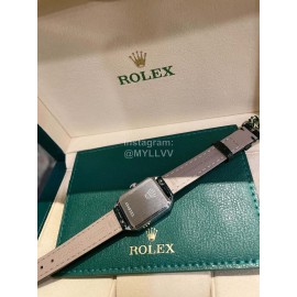 Rolex Square Dial Leather Strap Watch 