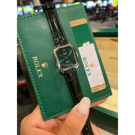 Rolex Square Dial Leather Strap Watch 