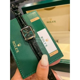 Rolex Square Dial Leather Strap Watch 