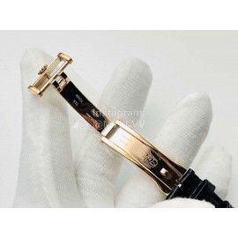 Rolex Dr Factory Day-Date 36mm Dial Leather Strap Watch Black