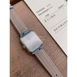 Rolex Square Dial Leather Strap Quartz Watch Gray