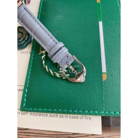 Rolex Square Dial Leather Strap Quartz Watch Gray