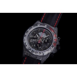 Rolex Soft Black Woven Strap Multifunctional Watch 