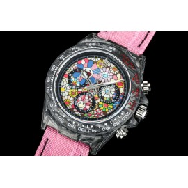 Rolex Pink Woven Strap Multifunctional Watch