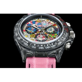 Rolex Pink Woven Strap Multifunctional Watch