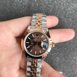 Rolex Datejust 28mm Dial Steel Strap Watch Brown